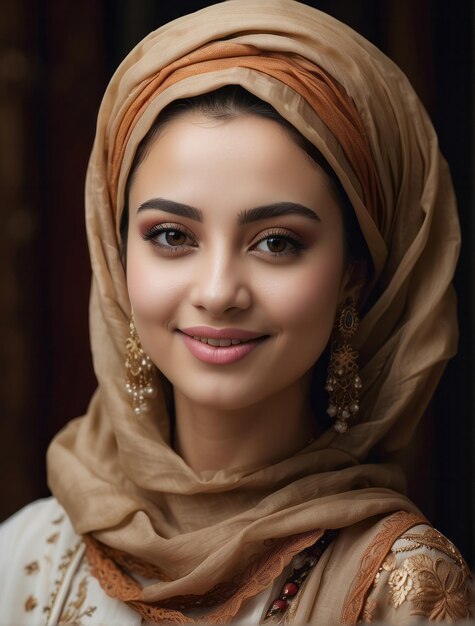 Una hermosa mujer musulmana con hijab