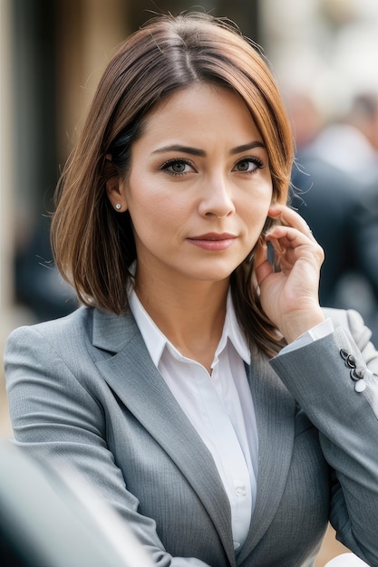 Foto hermosa mujer de negocios.