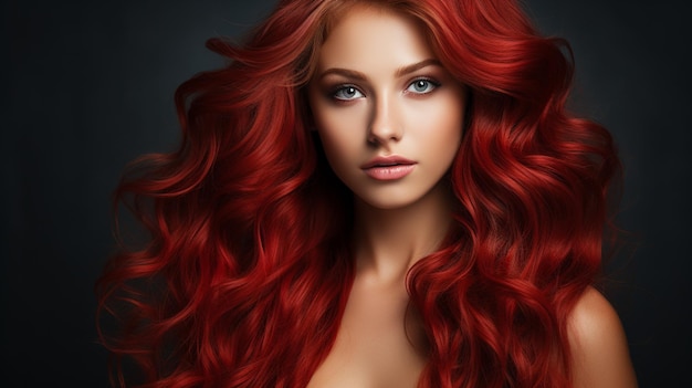 hermosa mujer pelirroja de cabello rojo