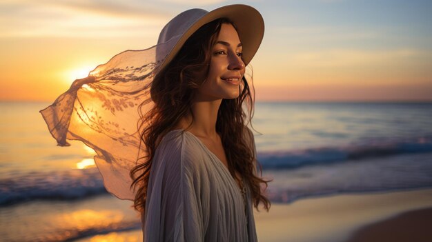 Hermosa mujer en la playa