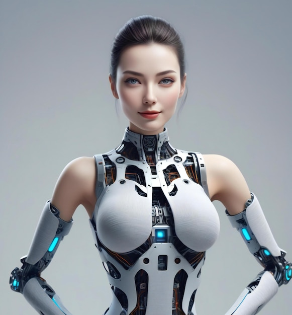 hermosa mujer robot concepto futurista