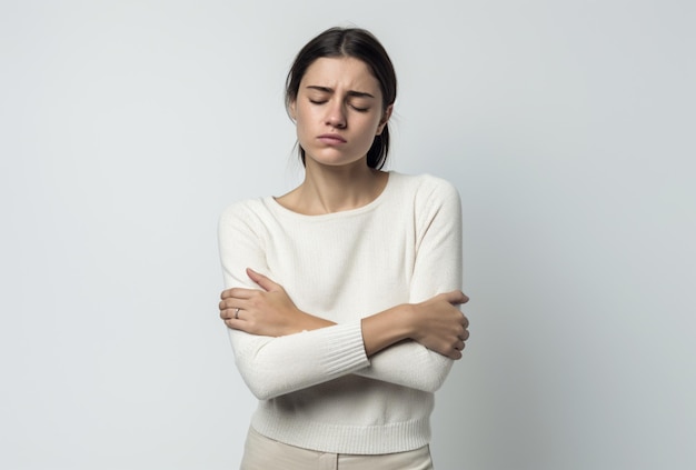 hermosa mujer se siente deprimida