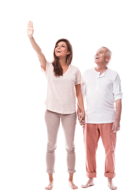 Hermosa mujer y su padre padre