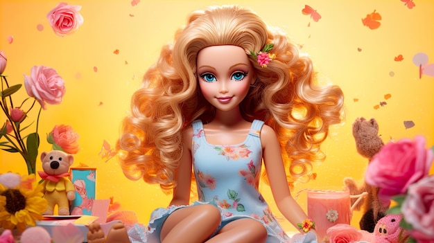Hermosa muñeca Barbie modelando Generar AI