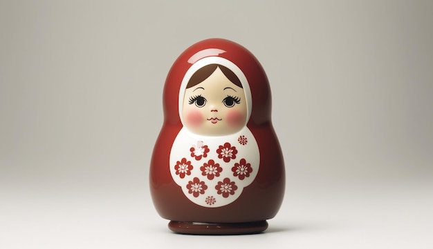 Hermosa muñeca diseñada recuerdos matryoshka imagen de madera ai arte generado