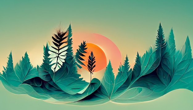 Hermosa naturaleza al revés o al revés Ilustraciones