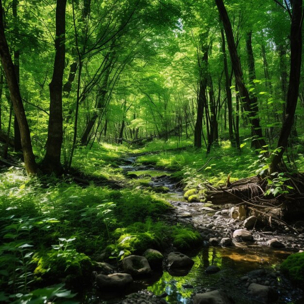 Hermosa Naturaleza Bosque Con Árboles Paisaje Vista