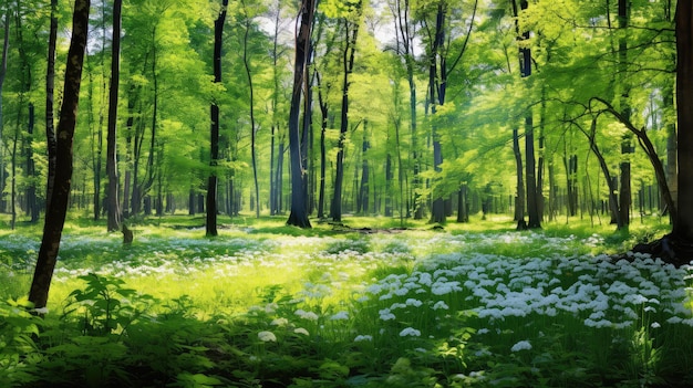 Hermosa naturaleza bosque panorama de ancho