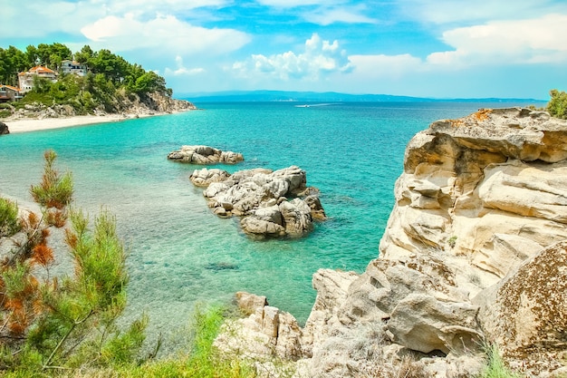 Hermosa naturaleza junto al mar en la naturaleza en el fondo del parque