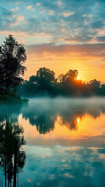 hermosa naturaleza de la mañana foto vertical