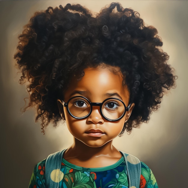 hermosa niña africana con gafas