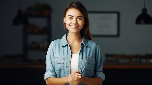 Foto hermosa niña sonriente