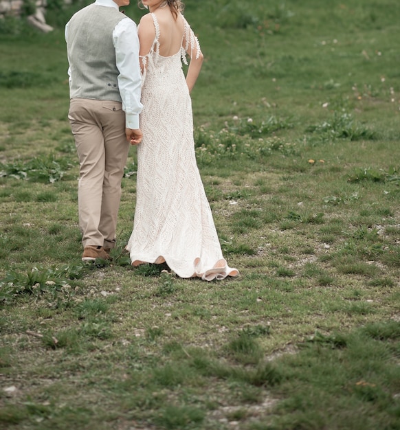 Hermosa novia y el novio Recién casados