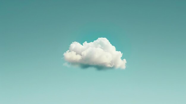 Foto una hermosa nube blanca y esponjosa flota en un cielo azul claro la nube es suave y almohadilla y parece que podría ser tocada