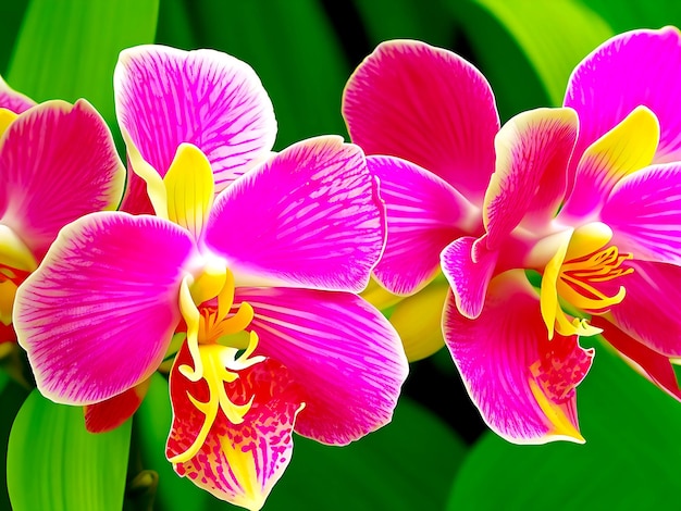hermosa orquídea de color rosa y amarillo