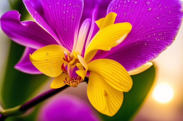 Una hermosa orquídea florece Esplendor floreciente El mundo encantador de las orquídeas IA generativa