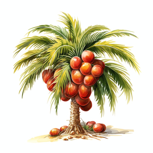 hermosa palmera acuarela clipart ilustración