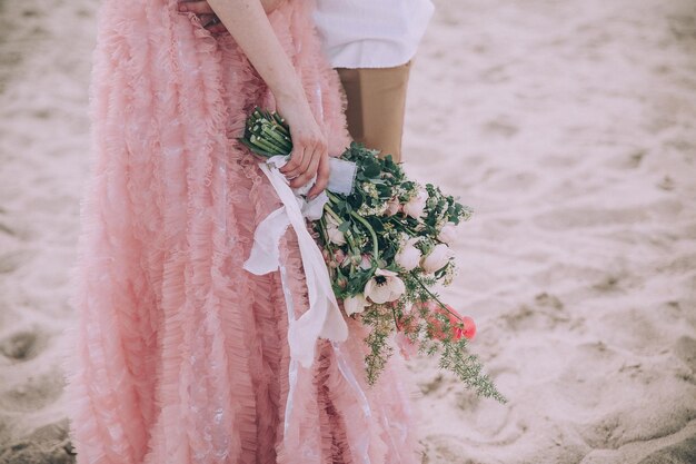 Hermosa pareja de boda