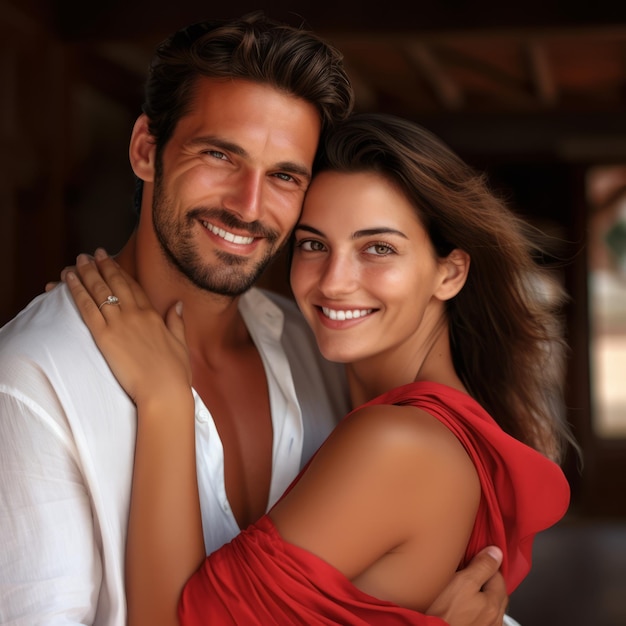 Foto una hermosa pareja de jóvenes sonriendo