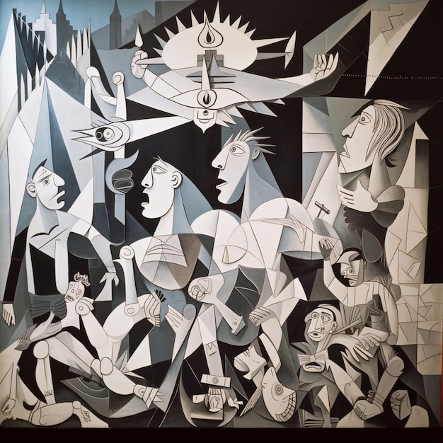 Hermosa pintura mural Guernica