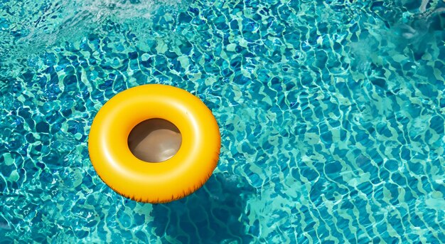 Foto hermosa piscina con un socorrista amarillo