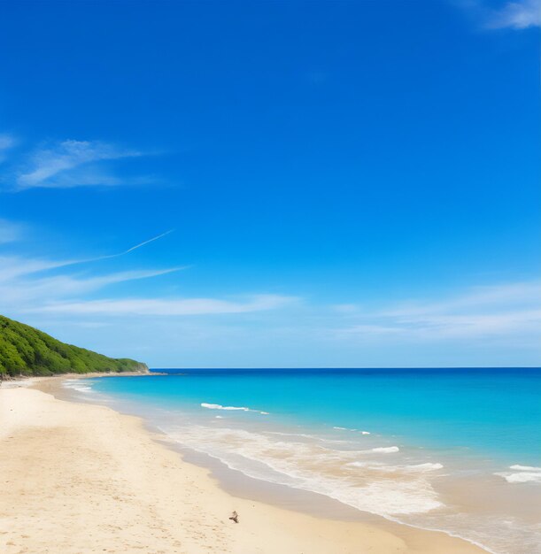 Foto la hermosa playa con el cielo azul