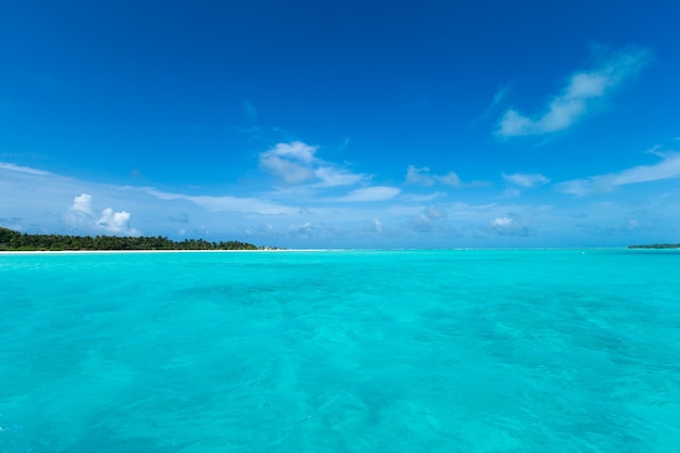 Hermosa playa y mar tropical. paisaje de viaje