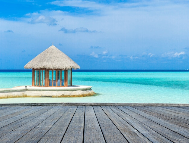 Hermosa playa y mar tropical