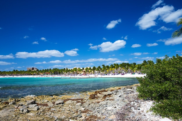 Hermosa playa y mar tropical