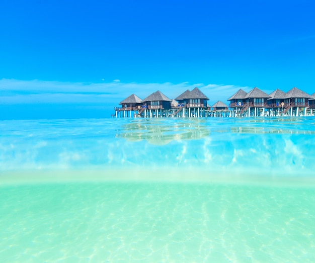 Hermosa playa y mar tropical