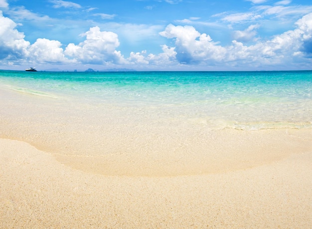 Foto hermosa playa y mar tropical