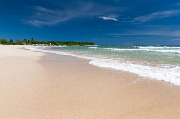 Foto hermosa playa y mar tropical