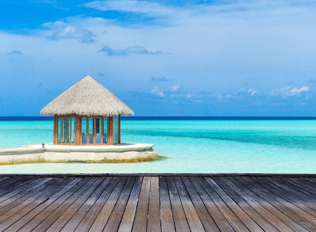 Hermosa playa y mar tropical