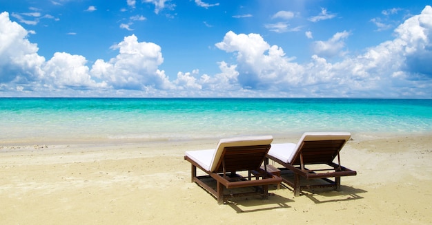 Hermosa playa y mar tropical