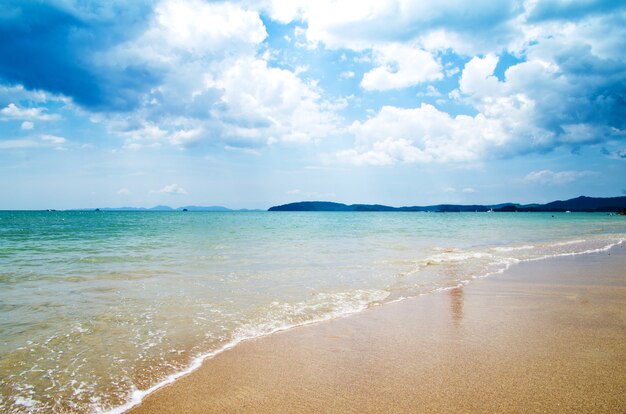 Hermosa playa y mar tropical