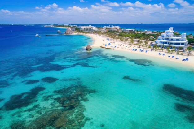 Hermosa playa paradisíaca con aguas cristalinas y arena suave.