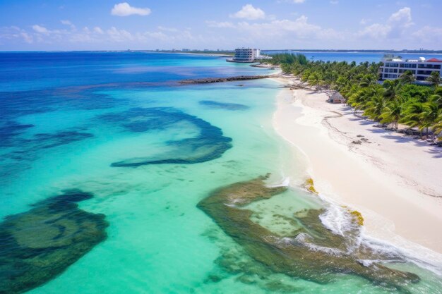 Hermosa playa paradisíaca con aguas cristalinas y arena suave.