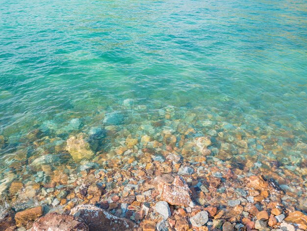 Hermosa playa rocosa en la isla de koh lan, cerca de pattaya, Tailandia