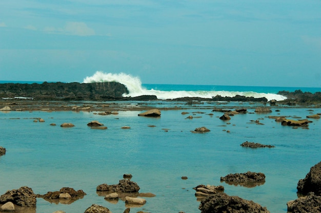 Hermosa playa de Sawarna, Indonesia