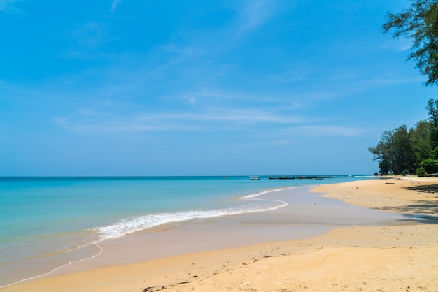 Hermosa playa tropical y mar en isla paradisíaca