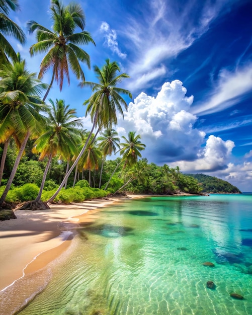Foto hermosa playa tropical y mar