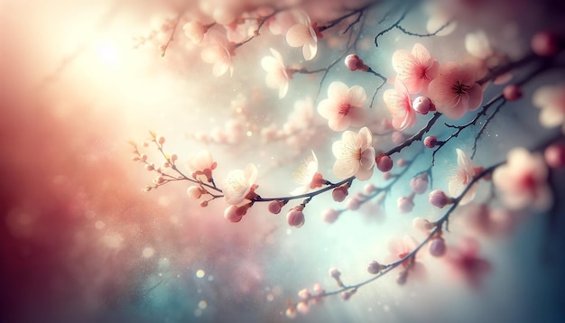 hermosa primavera floral fondo abstracto de la naturaleza ramas de la flor de cerezo