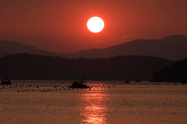 Hermosa puesta de sol en Corea