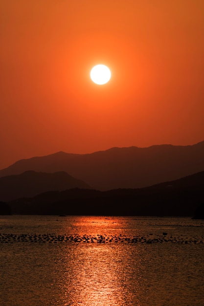 Hermosa puesta de sol en Corea