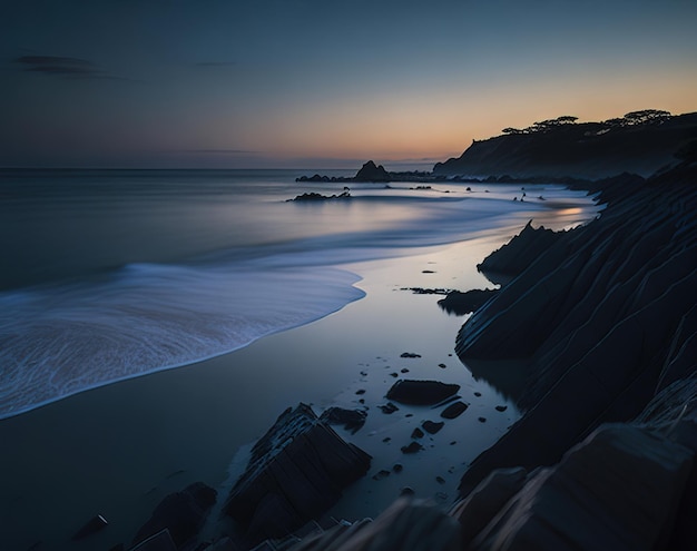 hermosa puesta de sol en la playa antecedentes de viajes