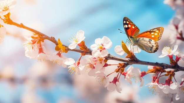 La hermosa rama de la flor de la sakura de primavera