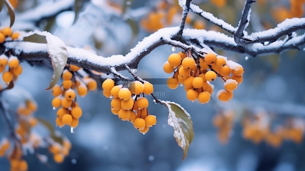 Hermosa rama con hojas naranjas y amarillas en otoño