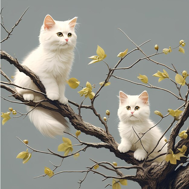 hermosa rama del sitio de gatos