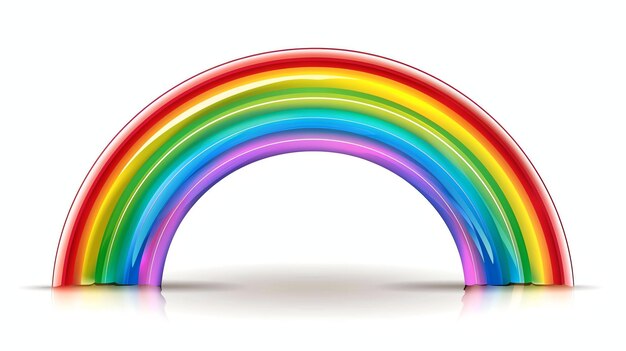 Una hermosa y realista representación de un arco iris Los colores son vibrantes y saturados y el arco es perfectamente simétrico
