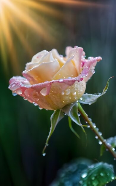 Una hermosa rosa en el estudio.